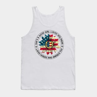 She's A Good Girl Loves Her Mama Horses And America Tank Top